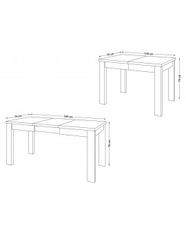 FONTE Biely Mat - KLASICKÝ STÔL DO KUCHYNE/OBÝVACEJ IZBY 110x75 ROZKLADANÝ DO 155 cm!