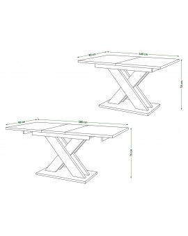 KARO Dub Sonoma/Biela Matná - MODERNÝ ROZKLADACÍ STÔL DO 180 cm!